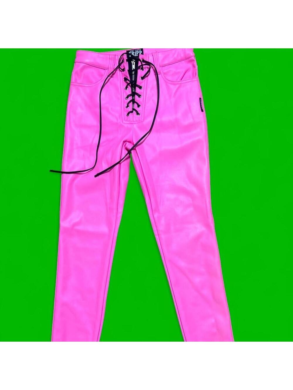 Tripp NYC pink faux goth leather pants